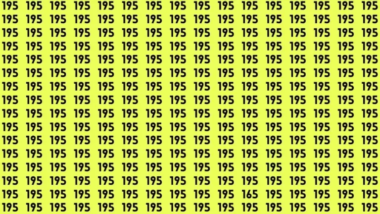 Observation Visual Test: If you have Hawk Eyes Find the Number 165 in 13 Secs