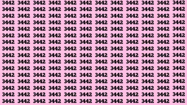 Observation Find it Out: If you have Eagle Eyes Find the number 3443 among 3442 in 15 Secs