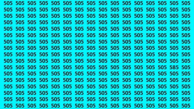 Observation Brain Challenge: If you have Eagle Eyes Find the number 585 among 505 in 14 Secs