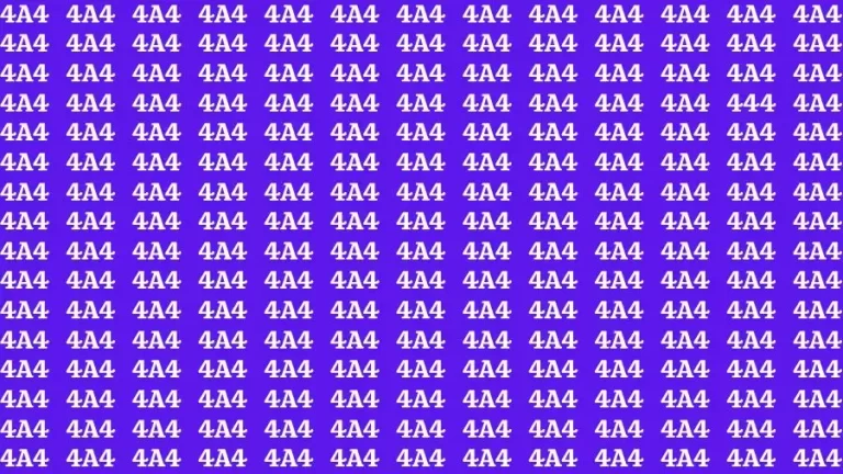 Optical Illusion Visual Test: If you have Sharp Eyes Find the Number 444 in 20 Secs