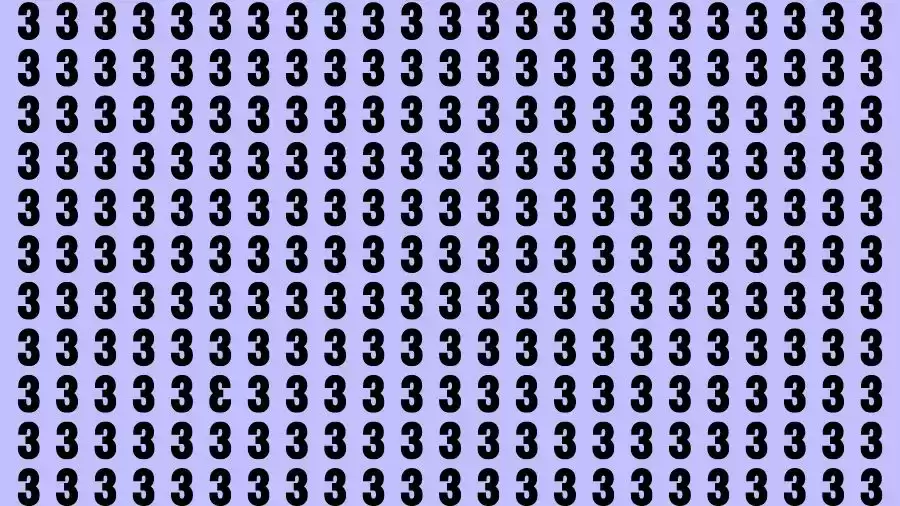 Optical Illusion Brain Test: If you have Eagle Eyes Find the Inverted 3 in 10 Seconds?