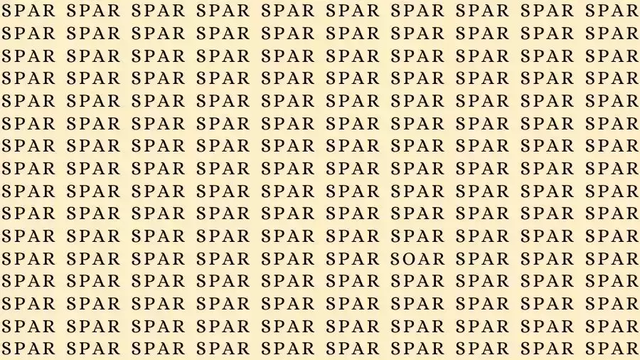 Optical Illusion Brain Test: If you have Eagle Eyes find the Word Soar among Spar in 12 Seconds