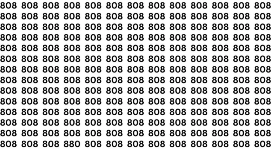 Brain Teaser: Can you find the Number 880 among 808 in 12 Seconds?