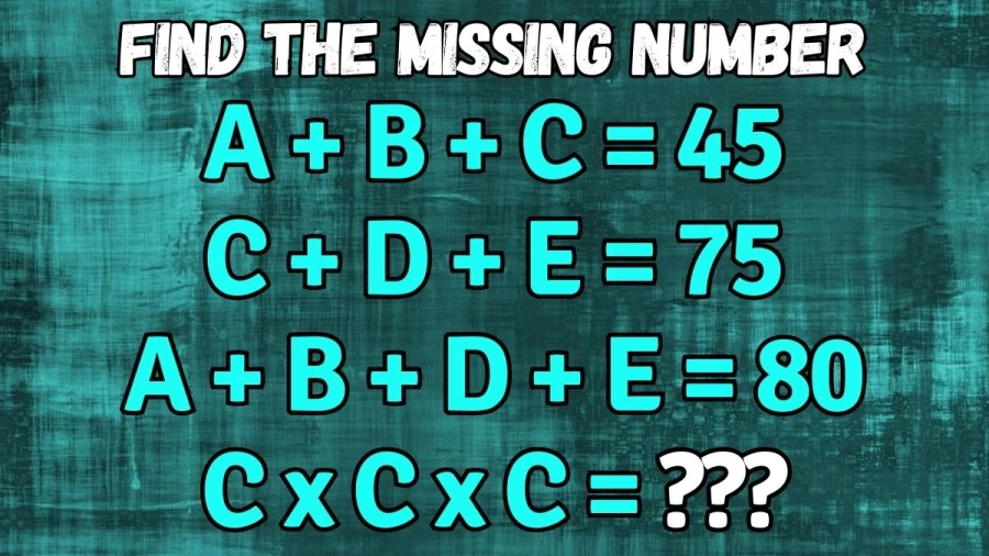 Brain Teaser Math Test: Using the Clues Given Here Find the Missing Number