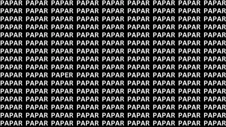 Brain Test: If You Have Hawk Eyes Find The Word Paper In 22 Secs
