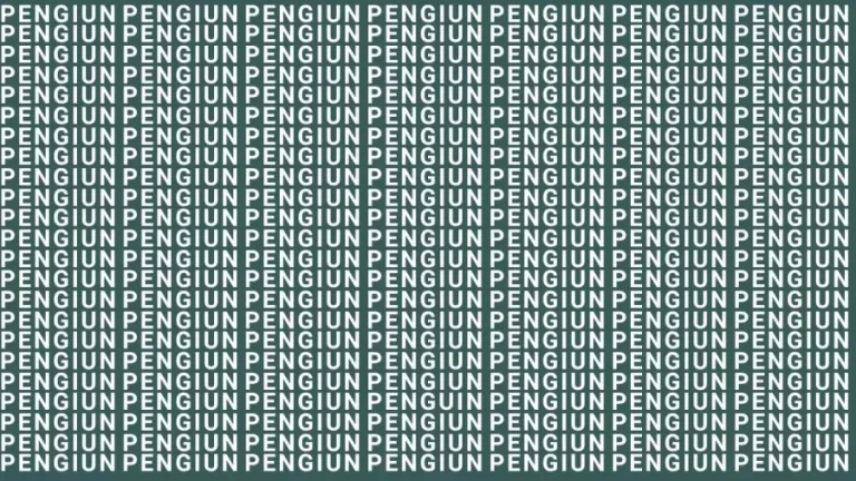 Brain Teaser: If You Have Sharp Eyes Find The Word Penguin Among Pengiun In 10 Secs