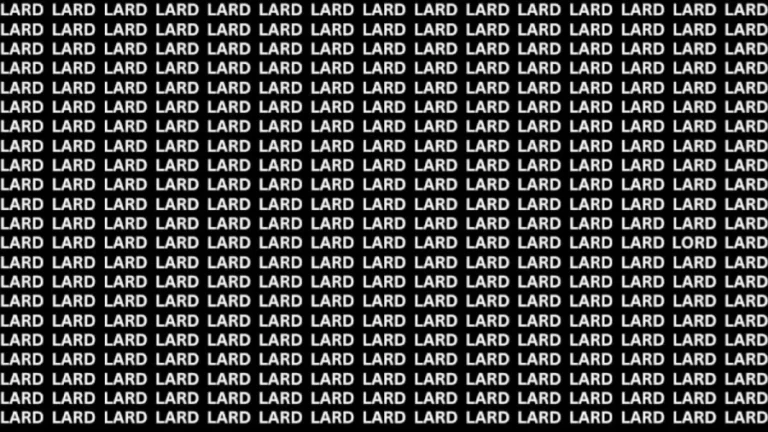 Brain Teaser: If You Have Sharp Eyes Find The Word Lord Among Lard In 15 Secs