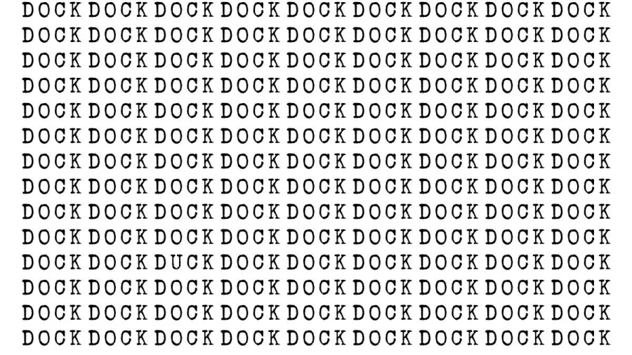 Brain Test: If You Sharp Eyes Find The Word Duck Among Dock In 20 Secs
