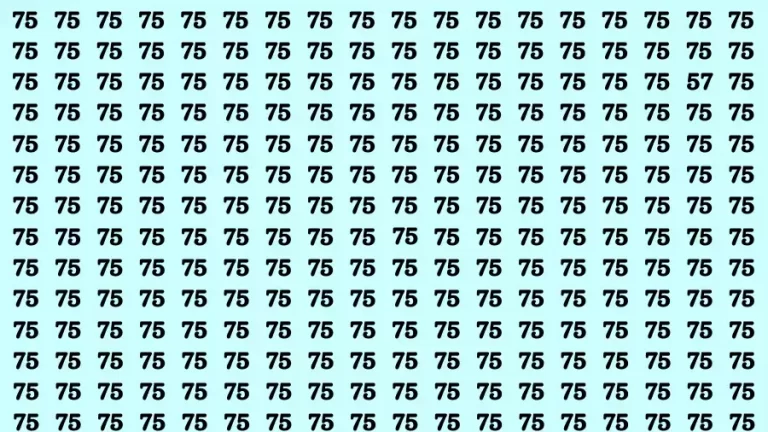 Observation Brain Test: If you have 50/50 Vision Find the Number 57 among 75 in 15 Secs
